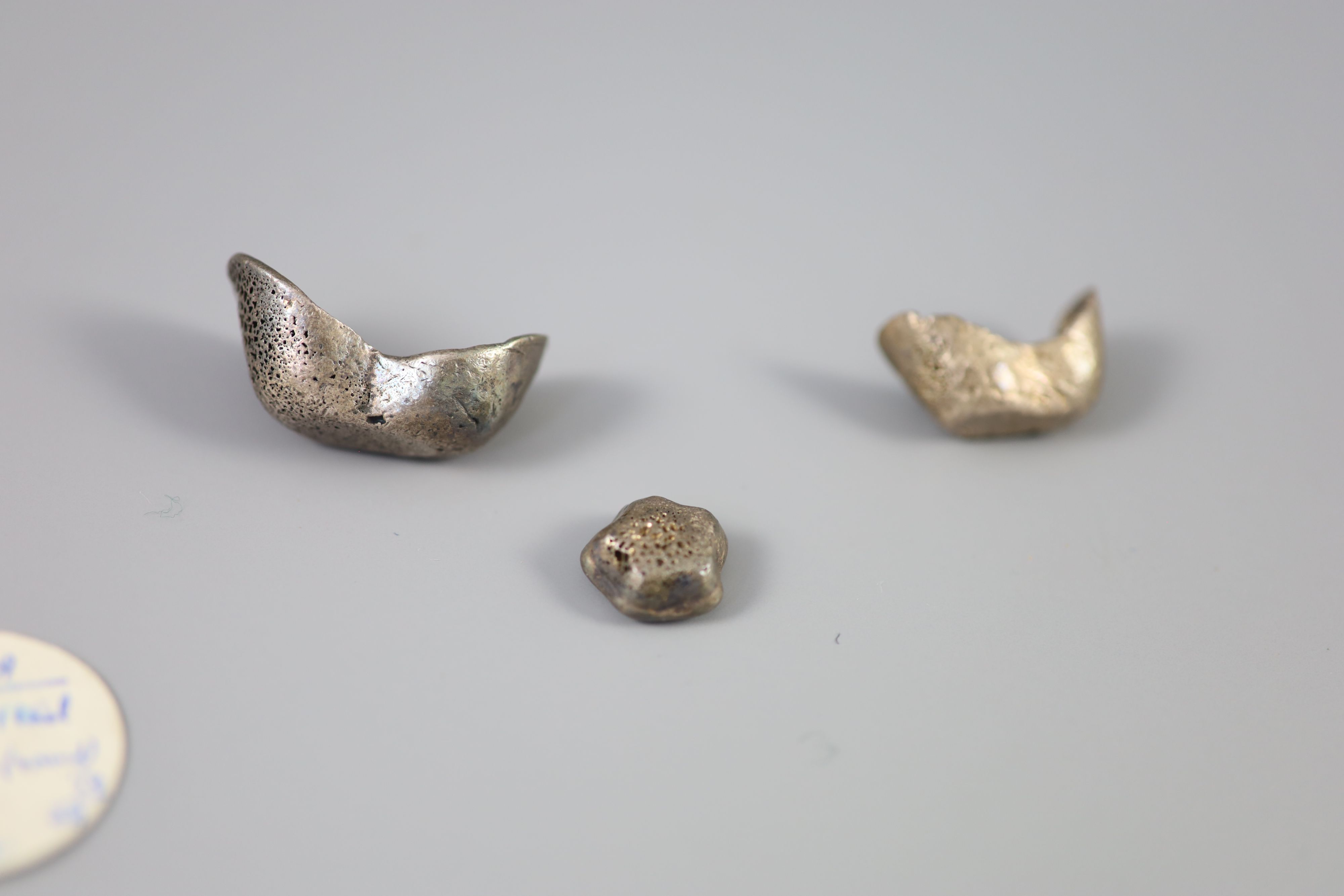 China Empire or Republic period, AR 1 Tael, 36.2g, half tael, 19.2g and quarter tael, 10.8g, all cast silver sycee,